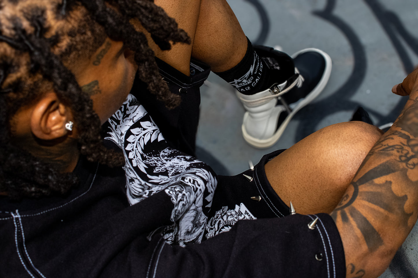 Spiked Black Supa Villainz Academy Jogger Set